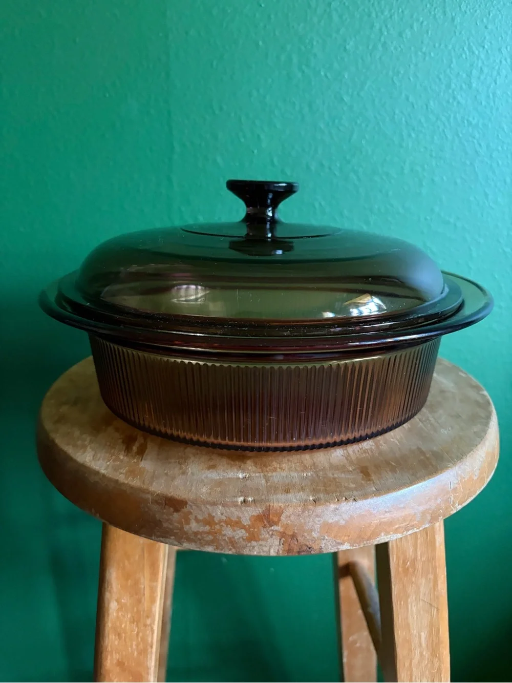 Vintage Corning Visions Amber glass Casserole Dish 2.5 quart